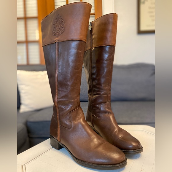 Franco Sarto Shoes - Franco Sarto Brown Canyon Knee High Women’s Leather Riding Boots Size 9.5
